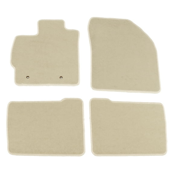 Ikon Motorsports 4PCS Floor Mats Compatible With 2010-2011 Toyota Prius Beige Nylon Front & Rear Auto Car Carpets Liner Replacement