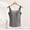Gray, variant on Women's Square Neck Vertical Seam Ribbed Tank Top, Built-In Padded Wide Strap Slim Fit Sleeveless Vest for All-Season Layering Daily & Light Workout Outfits (Gray,S)
