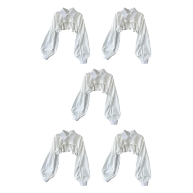 maskred Chemisier Demi-Blouse Détachable à Col Mode pour Filles Blanc m m 5Set