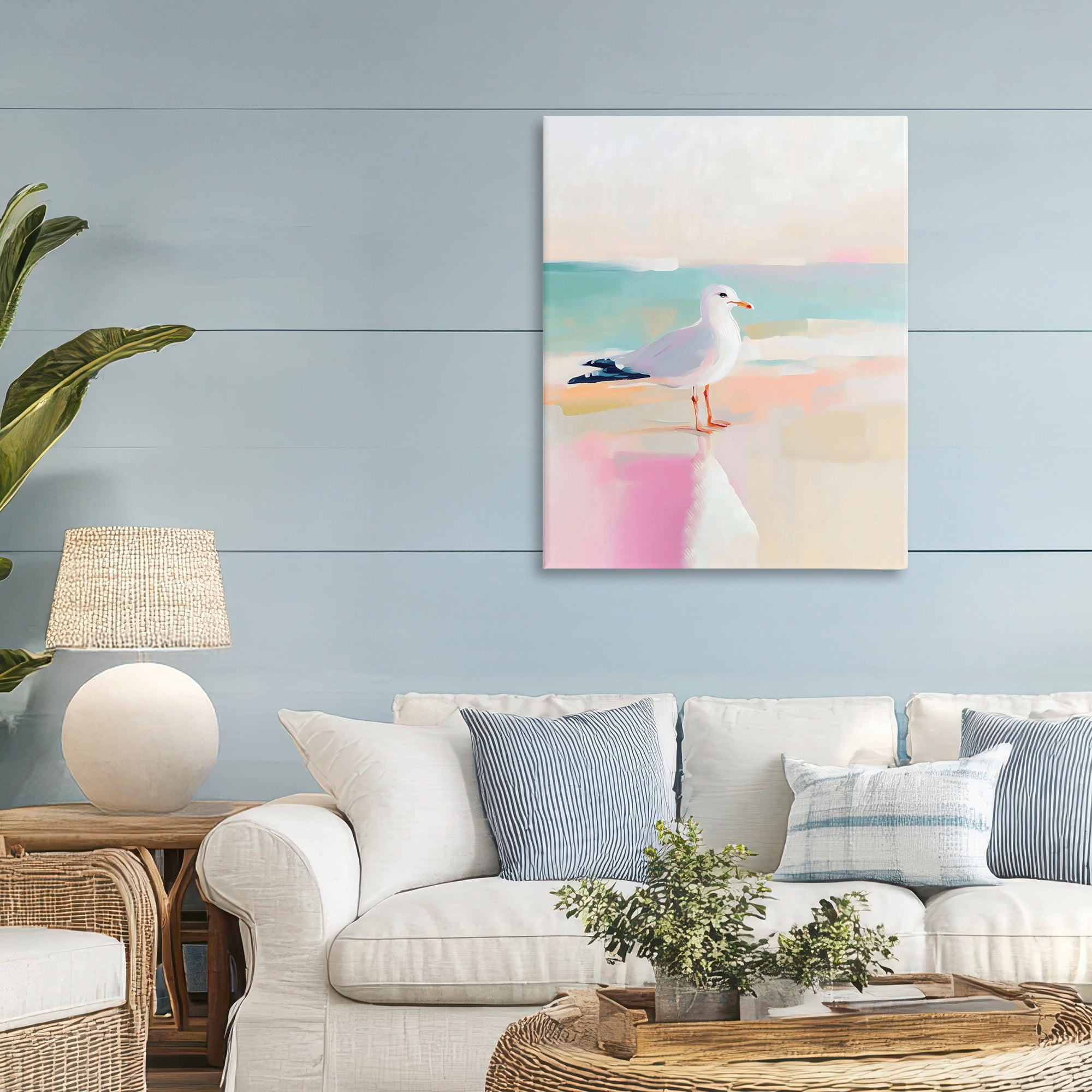Stupell Industries Seagull Beach Tranquil Reflection Canvas Wall Art, design by The Prints Vibe
