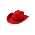 thumbnail image 2 of Western Cowboy Hat for Women and Men, Unisex Big Wide Brim Felt Hats for Cowboys and Cowgirls (Red), 2 of 4