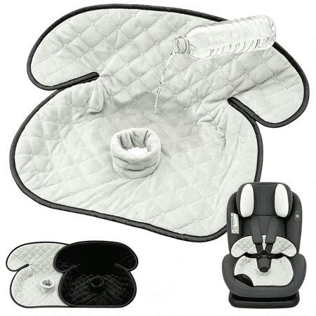 RIONIMA 2-Pack Potty Training Car Seat Protector,Waterproof Car Seat Liner,Non-Slip Leak-Proof Piddle Pads,Washable Cover Fits Car Seats Strollers Bouncers,Ages 6 Months to 4 Years(Grey+Black)