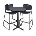 thumbnail image 4 of Cain 36" Round Caf� Table- Beige & 2 Zeng Stack Stools- Black, 4 of 7