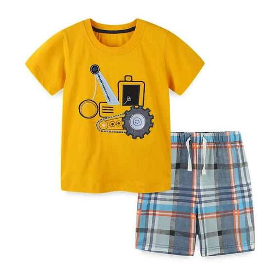 Aolyty Little Boys Outfits Set Stripe Short Sleeve 4T