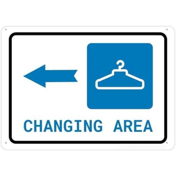 Changing Area Left Arrow Sign Metal 12X8 Inch Rust Free Aluminum, Uv Printed, Easy To Mount Weather Resistant For Fence