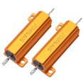 thumbnail image 1 of Unique Bargains Support de Châssis en Aluminium 50W 500 Ohms, Résistance de Puissance Enroulée, Or 2 Pcs, 1 of 4