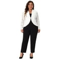 thumbnail image 3 of DARING DIVA Women's Plus Long Sleeve Lace Cropped Cardigans Shrug Bolero White 2X, 3 of 6
