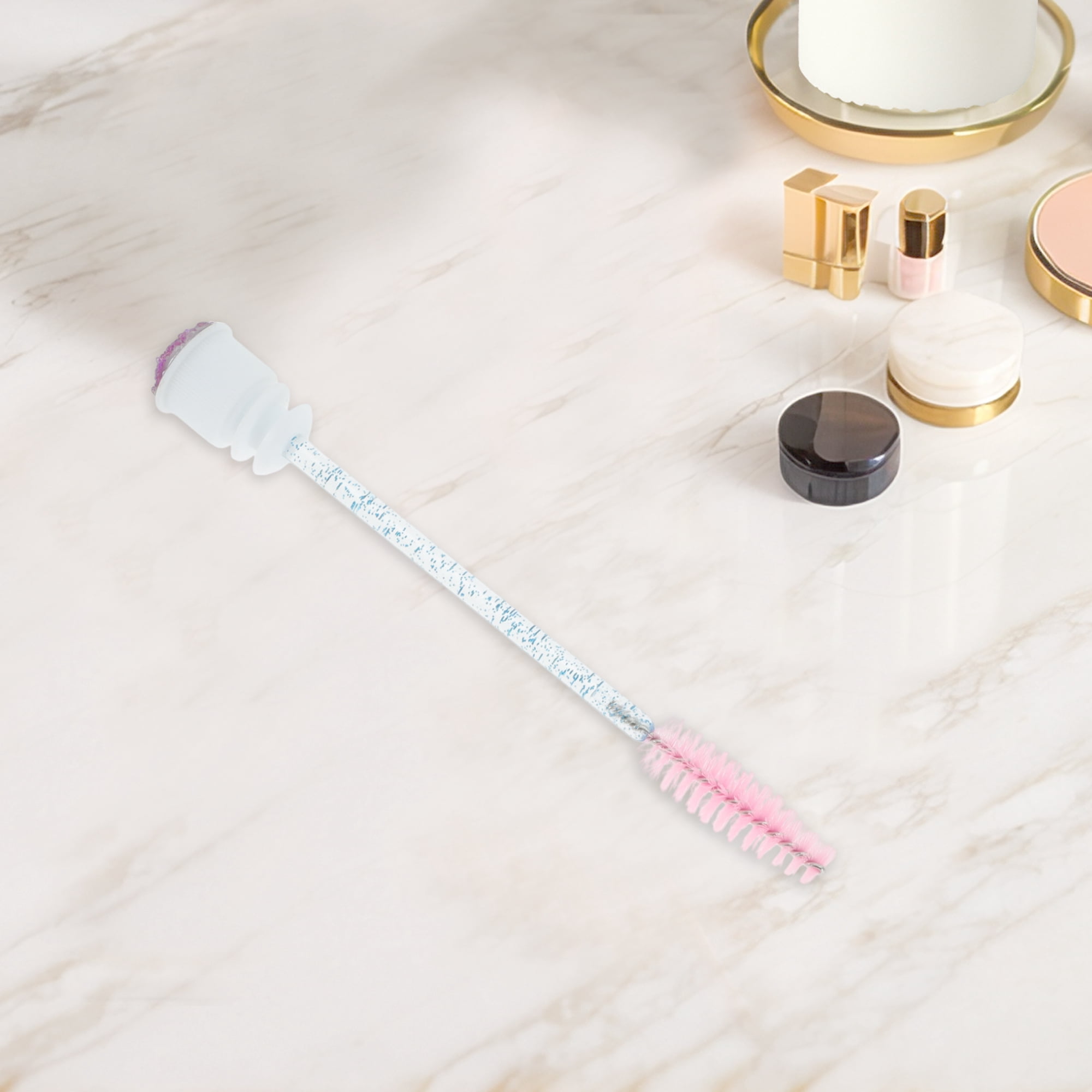 Unique Bargains 1 Pc Soft Reusable Eyelash Brush for Vacation in Tube Light Purple