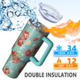 thumbnail image 5 of OBREWU Pioneer Flower Tumbler with Handle and Lid,Pioneer Flower 40oz Double Wall Vacuum Insulated Tumbler,Cups Gift for Women and Men, 5 of 7