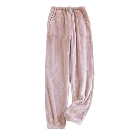 

Wiueurtly Womens Pajama Pants Autumn And Winter Flannel Wide Mouth Trouser Large Size Loose Warm Thick Coral Fleece Home Pajamas Seersucker Maternity Camouflage Trousers Women