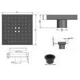 thumbnail image 7 of 6 Inch Oil Rubbed Bronze Square Shower Drain with Hair Trap Set (2 Designs), 7 of 7