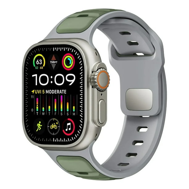 Correa de Silicona Transpirable para Apple Watch, Bicolor, Deportiva