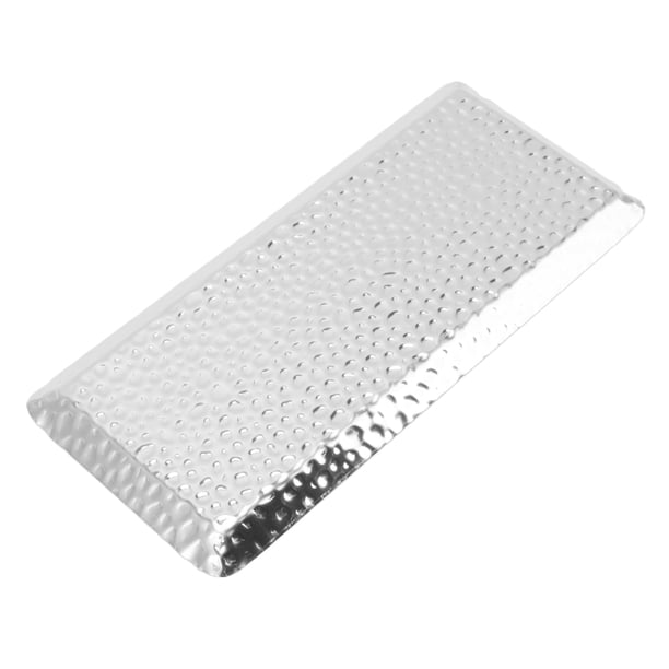 Bandeja Rectangular De 25x11 Cm, Bandejas Decorativas Contienen Refrescos, Frutas Bandeja De Acero Inoxidable Múltiple Con Diseño Martillado Como De Toalla, Placa De