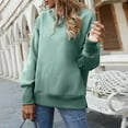 thumbnail image 6 of IROINNID Reduced Polyester Long Sleeve T Shirt for Women Cotton Shirts for Women Daily New Bottom Split Fleece Round Neck Pullover With Plush And Thickened Sweater,Green, 6 of 8