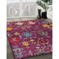 thumbnail image 3 of Ahgly Company Machine Washable Indoor Rectangle Abstract Purple Pink Area Rugs, 6' x 9', 3 of 7