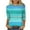 Sky Blue-Shirts, variant on Jsaierl 3/4 Sleeve Womens Tops Casual Crew Neck Shirts Fashion Print Petite Blouses Classic Cotton Tunic Top S-5XL