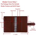 thumbnail image 2 of A6 PU Leather Notebook Binder Refillable 6 Ring Binder for A6 Filler Paper, Loose Leaf Personal Planner Binder Cover with Magnetic Buckle Closure, Bro, 2 of 4