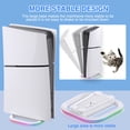 thumbnail image 5 of Vertical Stand for PS5 Slim Disc & Digital Edition PS5 Standing Base with RGB Lights Simple Anti-slip Accessories-White, 5 of 9