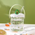 thumbnail image 2 of Glass Cup With Straw And Lid Creative Summer Fruit Cup With Handle, 2 of 10