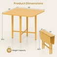 thumbnail image 3 of Costway Foldable Dining Table for 2-4 People Extendable Table with Rubber Wood Legs Natural, 3 of 10