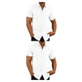 thumbnail image 2 of stanreset 1/2/3 Fête Randonnée Chemise Homme Simple Boutonnage Été Boutonnée Manches Courtes Polyester Mode Cadeau d'Anniversaire Blanc TG 2 Pcs, 2 of 6