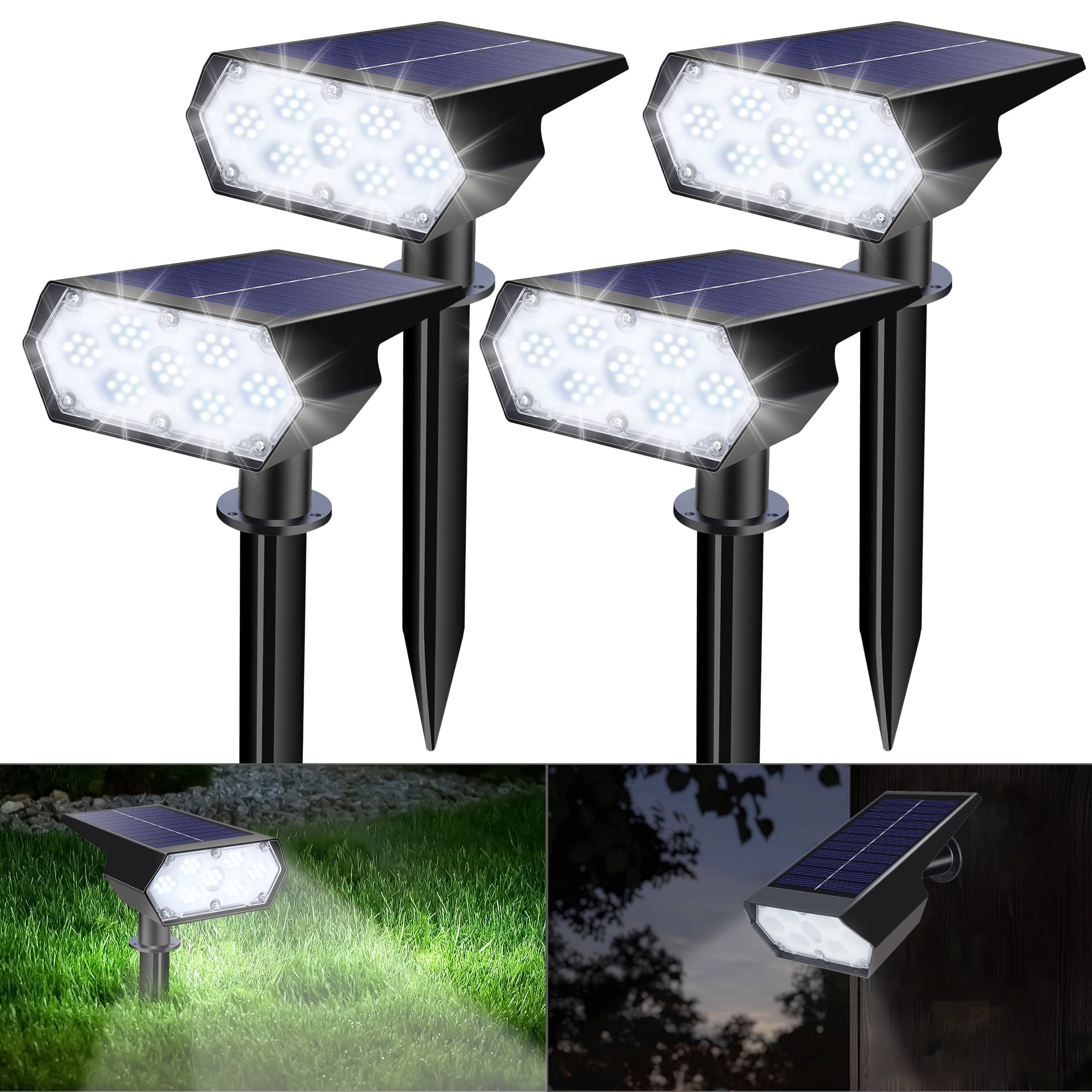 Toodour Solar Spot Lights, 4-Pack, 49 LED, Cool White photo 1