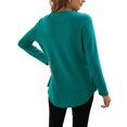 thumbnail image 2 of Minnieouse Camiseta de Mujer Color Sólido Botón Casual Top Cuello Manga Larga Otoño Blusa Sudadera, Negro, S Prendas para la parte del cuerpo Verde L Minnieouse AP003892-08, 2 of 6