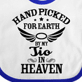 thumbnail image 4 of Inktastic Handpicked for Earth by My Tio in Heaven with Angel Wings Boys or Girls Baby Bib, 4 of 4
