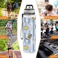 thumbnail image 7 of Bees Daisies Flowers Sports Water Bottle Portable Travel Mug 32oz BPA Free Leak Proof Straw Transparent Tritan for Gym Yoga Cycling Camping, 7 of 7