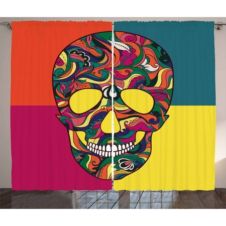 sugar skull curtains 2