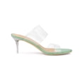 thumbnail image 3 of BLISSFUL STEP Sandales à Talons Aiguilles Transparentes pour Femmes à Bout Ouvert à Enfiler Vert 7, 3 of 7