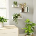thumbnail image 3 of Estantes flotantes SRIWATANA de madera maciza blanca montados en la pared, 3 of 8