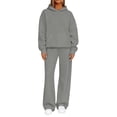 thumbnail image 7 of YFNNUP Womens Sweatsuits 2 Piece Set Plus Size Casual Winter Long Sleeve Hoodie Loose Wide Leg Sweatpants Fleece Fall Tracksuit Dark Gray,XXXL, 7 of 7