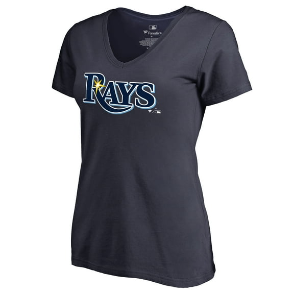 Women's Navy Tampa Bay Rays Team Wordmark T-Shirt