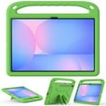 thumbnail image 3 of Kids Case for Samsung Galaxy Tab S10 FE Plus 13.1" 2025 SM-X620 / SM-X626 / SM-X626B, Heavy Duty Shockproof Silicone Kids Friendly Kickstand Cover with Handle Grip & Stylus Holder, Green, 3 of 6