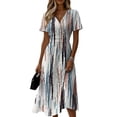 thumbnail image 3 of Elegant Dresses for Women Short Sleeve Crossover Wrap V Neck Summer Dress A-Line Beach Vacation Dresses 2026, 3 of 6