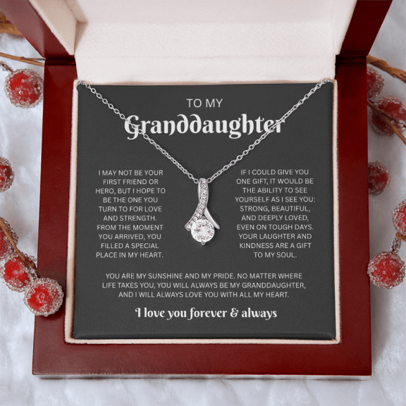 To my Granddaughter (I May Not Be Your First) Alluring Beauty Necklace Luxury Box