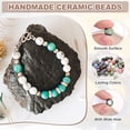 thumbnail image 3 of Uxcell 100 Pcs Porcelain Beads, 6 mm Round Ceramic Handmade Spacer Loose Beads for Bracelet Necklace Earring Jewelry Making DIY Crafts, Pink Blue Spotted, 3 of 6