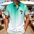 thumbnail image 3 of Hawaiian Shirt for Men Summer Short Sleeve Button Down Lapel Collar Gradient Color Casual Beach Shirts Vacation Outfits, 3 of 5