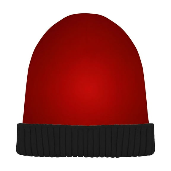 joogoo Gradient Red Beanie Hats Men Women Cuffed Skull Cap Winter Warm Knit Thick Beanies