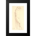 thumbnail image 2 of Christen Købke 14x24 Black Modern Framed Museum Art Print Titled - Standing Male Model with Arms Gathered Over the Head. Turned to the Right (1833), 2 of 5