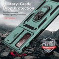 thumbnail image 5 of Cellular Phone Case for Samsung Galaxy S20 FE 5G, -Grade Drop Tested, HD Screen Protector,  Ring Holder Kickstand, Dark Green, 5 of 17