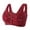 Wine, variant on qafoshin Posy Bras for Older Women Front Closure No Underwire Comfy Senior Bras Full coverage Wireless Snap Bras