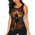 thumbnail image 1 of Balery Western Rainy Desert Cowboy Camiseta sin mangas estampada ligera para mujer, tops de entrenamiento sin mangas, camisetas de yoga transpirables de secado rápido.-Small, 1 of 7