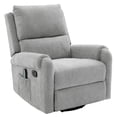 thumbnail image 3 of Christopher Knight Home Manual Recliner Chair with Massage, Swivel Rocker, Side Storage Pocket, Gray, 3 of 13