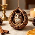 thumbnail image 3 of Woodland Animal Shell Ornaments 2026, Owl Perched Christmas Ornament, 3D Resin Hanging Decorations for Xmas Tree, Year-Round Forest Display and Holiday Keepsake, 3 of 6