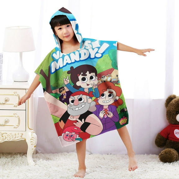 Let's Go, Mandy! Hooded Beach Towel Poncho for Kid Girls Toddlers Boys Bath Pool Swim Cover-ups Swimwear Soft Lightweight Microfiber