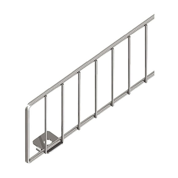 SSWBasics Chrome Gondola Shelving Accessories - 3 x 35 ½ Inch Wire Shelf Guard Rail - Sturdy Shelf Fence for Pegboard/Gondola Displays