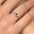 thumbnail image 4 of Gem Stone King 10K White Gold Red Rhodolite Garnet Clover Flower Engagement Ring for Women | 0.29 Cttw | Round 2.5MM | Gemstone January Birthstone | Size 8, 4 of 6