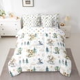 thumbnail image 2 of Feelyou Magic Dragon Teens Bedding Comforter Set 7 Pieces, Kawaii Dino Animal White Full Bedding Set, Cartoon Cloud Stars Reversible Fitted Sheet Flat Sheet, Microfiber Bedroom Decor, 2 of 8